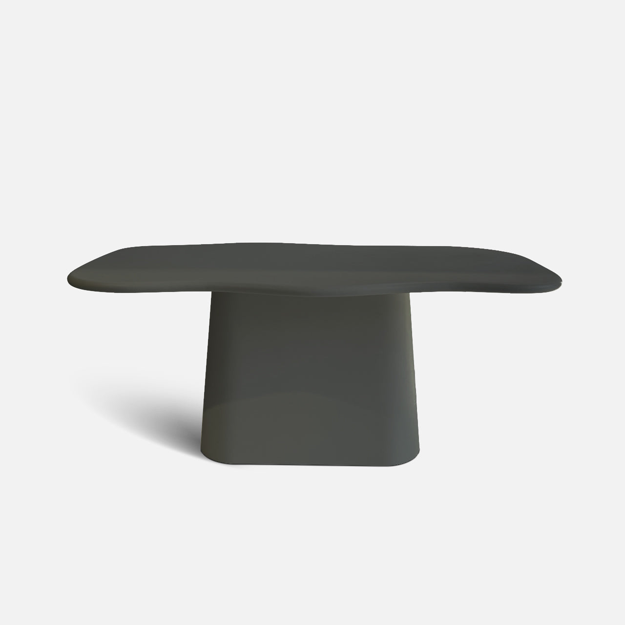 Wave One Leg Dining Table - Plaster Finish